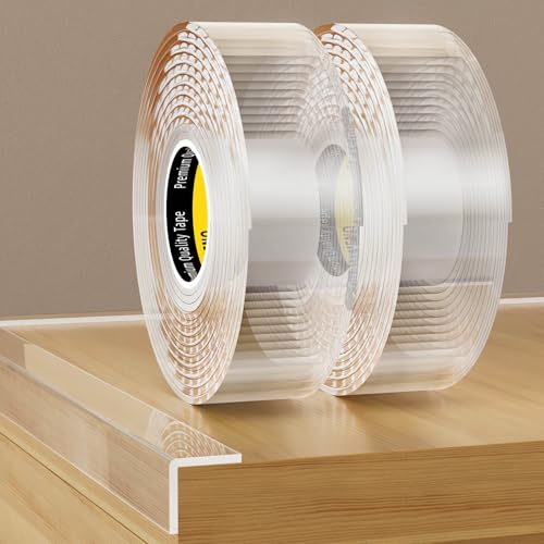 Image of Corner Protector Clear Baby Proofing Edge Guard Tape 1.6in(W x 3.3FT(L) Self Adhesive Furniture Table Corner Bumper for Child Safety Sharp Edge Guard 2 Roll