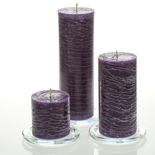 Richland® Pillar Candles Set of 3 (Purple Rustic) Unscented