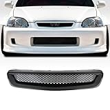 sosega Front Hood Grille For Honda Civic EJ/EK 1996 1997 1998 JDM Type-R Style Gloss Black Mesh Front Bumper Grille