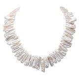 tiffany kette knebelverschluss Jedes Teil der Biwa-Perlen ist gleichmäßig doppelt geknotet mit Seidenfäden um Schönheit und Langlebigkeit zu gewährleisten, Fine Verarbeitung und Touch freizulegen.