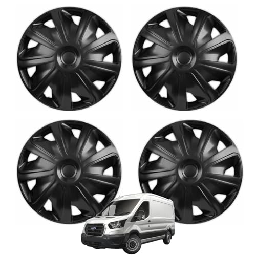 Shield Autocare Van Wheel Trims Craft, Set of 4 Wheel Covers Protectors, Easy to Install Hubcaps (Black, 15 Inch)