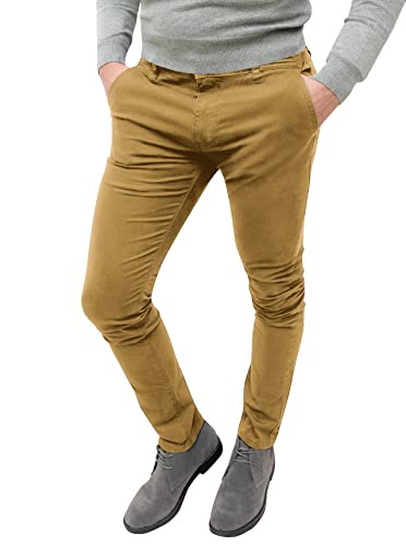 Pantalon élégant Evoga chino slim fit d'hiver beige kaki de qualité supérieure