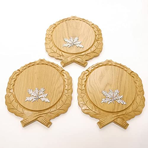 GTK 3 placas de cuña talladas de roble claro AF 17,5 cm con 3 hojas de roble de 6 hojas
