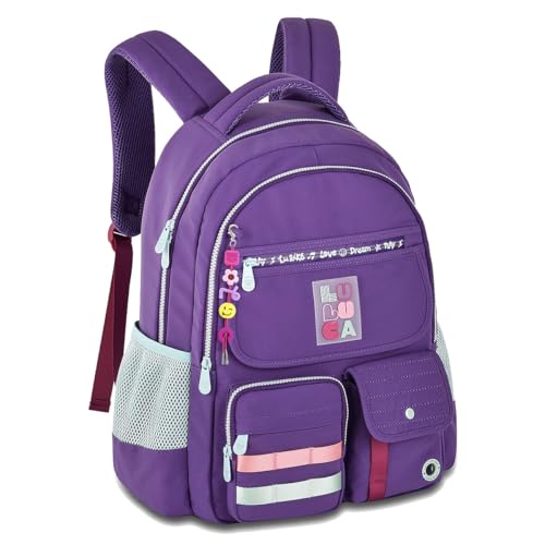 Mochila Luluca Costa Feminina Grande Escolar Bolsos Juvenil Notebook (Lilas)