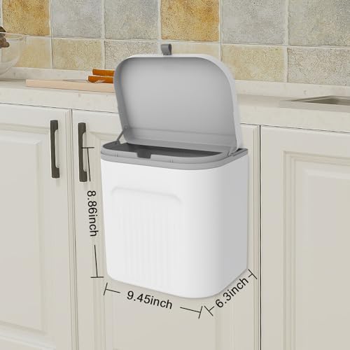 Naisu Set 3 Canecas de Basura Ovaladas 6L Blanco miniatura 4