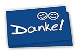 10x Dankeskarten + Umschläge: Danke Postkarte mit Smiley - Danke Karten Set Geburt, Mitarbeiter, Baby, Taufe, Danksagungskarte Jubiläum Kollegen Dankeschön Karte