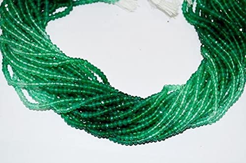 Green Onyx rondelle 3mm fil pierre naturelle verte pour création bijou