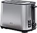 AEG T4-1-4ST - Tostadora de Doble Ranura - 925W, 7 Niveles de Potencia, Función Descongelar, Función Horneado, Soporte para Bollería, Bandeja Recogemigas Extraíble, Carcasa Acero Inox, Color Plata