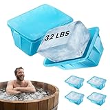 Extra Large Ice Block Mold 4-Pack (32LB) with Lids, Reusable Silicone Ice Bath Accessories, Large Ice Mold for Freezer, Cold Plunge Ice Blocks, Ice Bath Mold for Chiller & Therapy