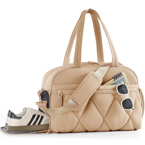Lekespring Borsone da Viaggio Puffer per Donna Uomo, Borsa Palestra con Scomparto Scarpe e Borsa...
