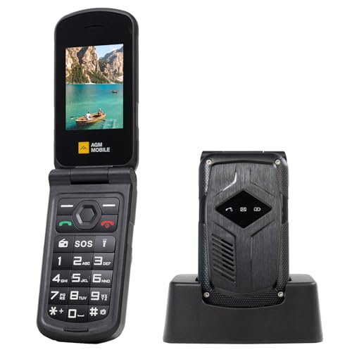 AGM M10 Rugged Basic Flip Phone, 4G Feature Cell Phone, Simple Mobile Phones, Pocket-Sized, Waterproof & Drop-Proof, Speed Dial, Large Fonts & Big Buttons, 98dB Speaker, Dual SIM, for T-Mobi