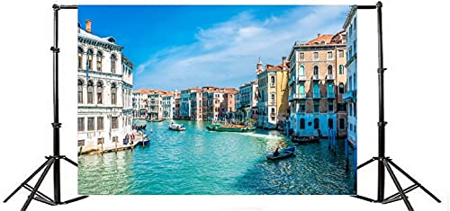 Aofoto 7X5Ft Italy Venice Photography Background Italian Themed Party Decorations Water City Streetscape Backdrop For Restaurant Canal Gondolas European Trip Birthday Portrait Photoshoot Studio Props #TOP2