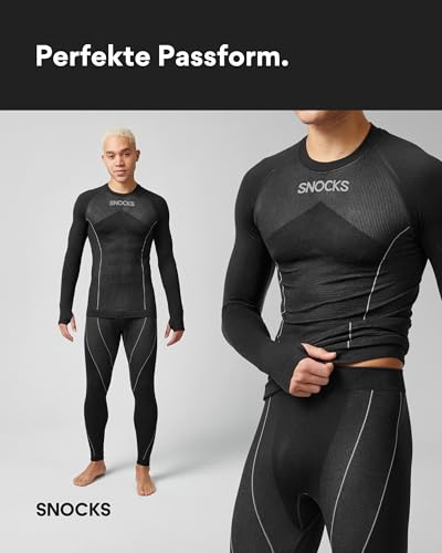 Snocks Thermounterwäsche Herren - Atmungsaktives und warmes Material, Perfekte Passform, Ideal für Verschiedene Sportarten - Skiunterwäsche, Funktionsunterwäsche - Gr. L - Farbe Olivine 5