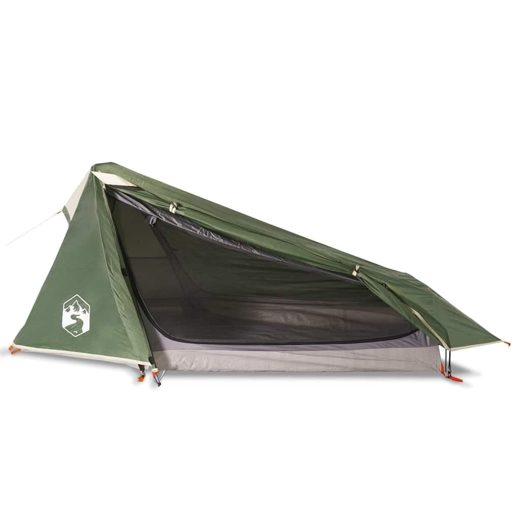Tunnelzelt Person grau orange wasserdicht, leichtes Campingzelt mit Moskitonetz, Winddicht, atmungsaktiv, für Trekking, Biwak, Wandern, Reise und Outdoor
