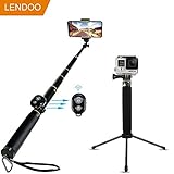 Lendoo ausziehbare GoPro-Stange - verstellbarer Selfie Stick Halterung Wasserdicht...