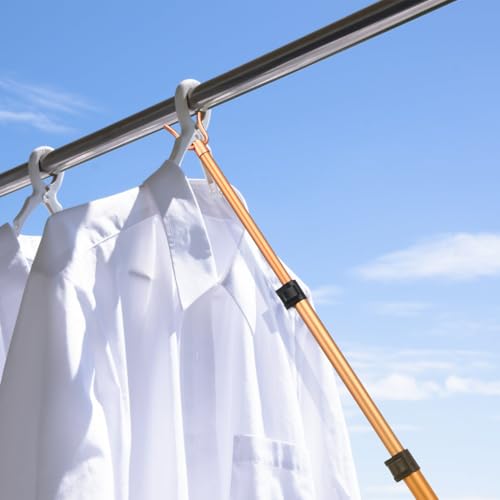 Angoily Kleidergreifer, Bügelgreifer Warengreifer Für Garderobe Und Schrank Teleskop-Teleskopstange, Kleider Aufhängehilfe, Vorhänge Verlängerung, Greifer Stange Teleskop with Hook