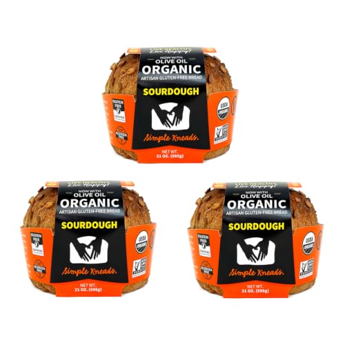 Simple Kneads Gluten-Free Sourdough Bread 3 Pack – Organic, Top 9 Allergen-Free, Artisan-Style...