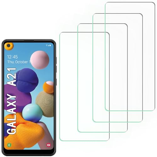 JxVrennzik [4 Pack] Tempered Glass Screen Protector for Samsung Galaxy A21