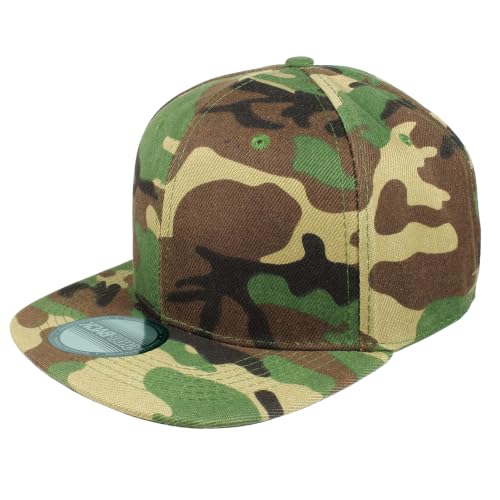 Image of Gelante Snapback Hats for Men - Flat Bill Brim Baseball Cap Hat - Plain Blank Adjustable