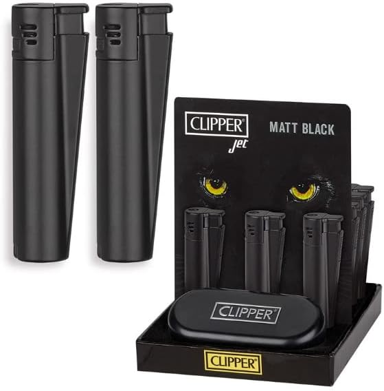 Rose Gold Metal Clipper Lighter With Embossed Chrome Box (Black)