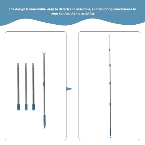 Angoily Teleskop Kleidergabel Bügelgreifer Ausziehbare Warengreifer Wäscheleinenstange Einziehbare Kleiderstange Abnehmbare Kleiderschrank Stange für Schrank Kleidung