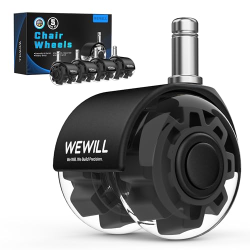 WEWILL Office Chair Wheels, Rubber Replacement Caster Heavy...