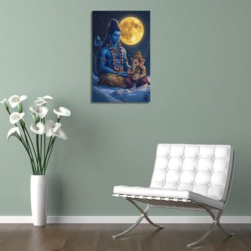 Poster divinité hindoue lune deco murale chambre tableau cadre moderne - 5