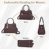 IGOLUMON Handbags for Women PU Leather Women's Top-Handle Bags Designer Handbags for Women Anti Theft Tote Bag with Pompom #5