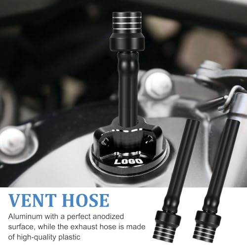 Image of Breather Hose Gas Fuel Tank Vent Cap, Motorcycle Gas Cap Vent Tube Hose, Aluminum Universal Breathing Valve Accessories Fits All Off-Road Motorcycles Atvs, Fits Pit Dirt Bike Motorcycle (2Black)