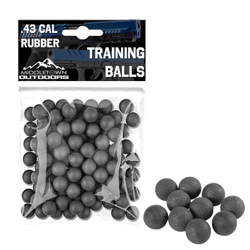 .43 Caliber Rubber Balls for Self Defense & Training, fits T4E Glock 17 - T4E .43 Cal (100)