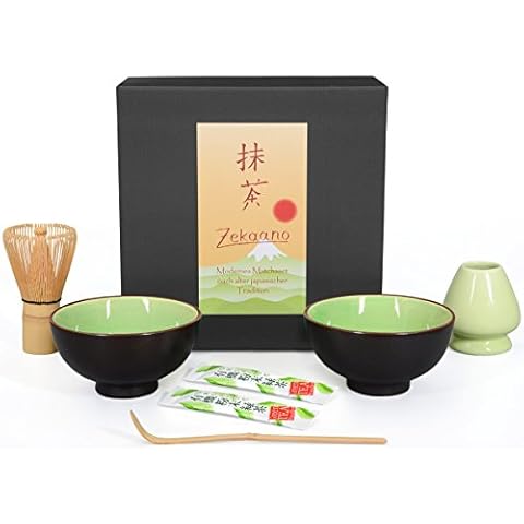 Aricola Matcha-Set 5-teilig, sommergrün, bestehend aus 2 Matcha-Schalen Cover