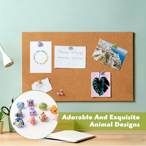 50 Stück Niedliche Tier-Reißzwecken, 10 Verschiedene Designs Lustige Pinnnadeln & Dekorative Pinnwandnadeln für Pinnwände, Korktafeln, Wand, Bunte Tiere Pins für Büro, Schule, Zuhause & Kinderzimmer