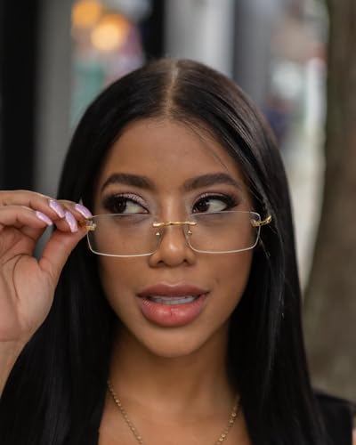 SORVINO Rimless Rectangle Sunglasses for Men Women Fashion Frameless Clear Glasses Designer Y2K Shades2