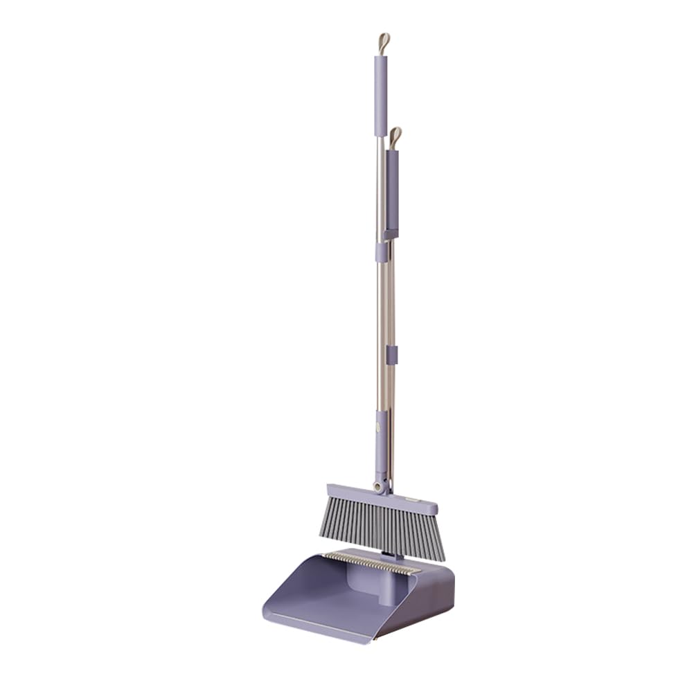 Set Scopa e Paletta, Set Scopa e Paletta con Manico Lungo, Set Combinato Scopa con Paletta Stand up, per casa, Ufficio, Ingresso,A