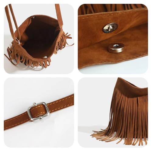 Bolso cruzado con flecos para mujer estilo boho miniatura 6