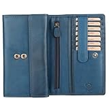 Echtes Naturgegerbtes Leder: Unser Portmonee in Blau besteht aus hochwertigem Echtleder, das durch natürliche Gerbung seine einzigartige Struktur behält.