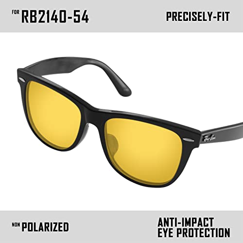 Image of TRUSHELLPolarized Replacement Lenses for Ray-Ban Wayfarer RB2140 54mm Sunglass HD Yellow - Non Polarized