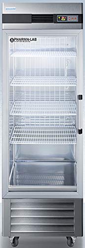 Summit Appliance Accucold 23.0 cu.ft. Medical Refrigerator, 28” Wide, Vaccine Refrigerator, Stainless Steel with Glass Door- ARG23MLLH (Left Handed Door Swing)