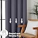 Simplebrand Ava Grey Blackout Curtains for Bedroom 63 Inch Length 2 Panels Set, Solid Thermal Insulated Energy Saving Rod Pocket Window Treatment Curtains Blackout Drapes, W40 x L63 Inch, Grey