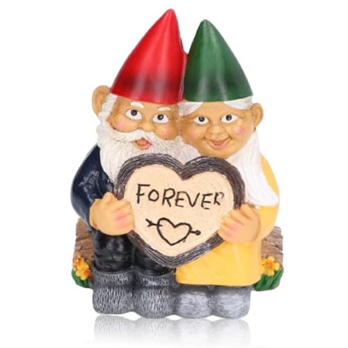 Cyrank Gartenzwerg, Gartenzwerge für Außen, Gartenzwerge Liebespaar, Gartenzwerge Paar Liebe Sammlerstück, Herr und Frau GNOME Paar Statue für Patio Garten Rasen, Gartenstatuen Skulpturen Dekoration