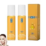 2 Stück Lutein Anti-Falten Serum Öl, VC Antifalten Serum, Roll-On Anti-Aging-Augenserum gegen...