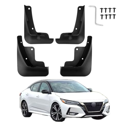 Image of Custom Fit for Mud Flaps 2020-2025 Nissan Sentra S /Sentra SV Sedan (No SR Models) Mud Splash Guard Front and Rear 4-PC Set