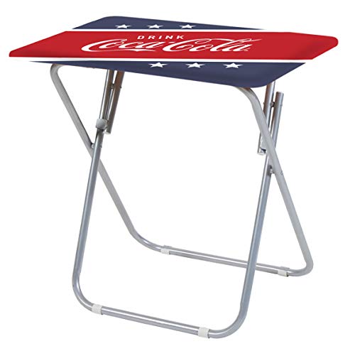 thesecrethome.es - Mesa Plegable Coca Cola Rectangular Pequeña - Mesa Auxiliar Ideal para Terraza, Balcón, Camping, Jardín - Alto 66 x Largo 48 x Ancho 38 cm (Star)