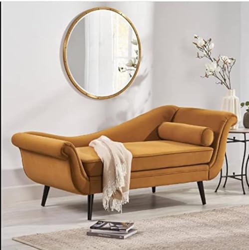 Image of Lazy Couch and Reclining Sofa /Recliner Chaise Longue /Fabric recliners /for Bedroom /Living Room /Office Reception Recliner Lounge Sofa and Armchair (Camel Brown)