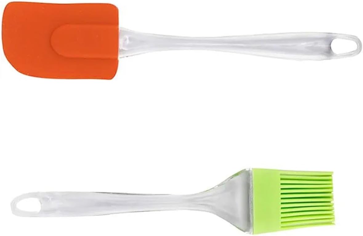 2 in 1 Combo of Big Brush & Spatula Set for Pastry, Cake Mixer, Decorating, Cooking, Baking, Grilling Tandoor | Bakeware Combo | Kitchen Tool Set
