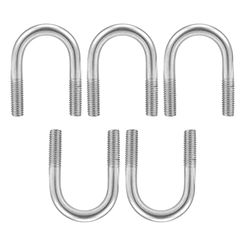 Image of DTGN 1-1 /8 inchx2.13 inch(DXL) Round U-Bolts - 5Pack - Good for Construction Industry - 304 Stainless Steel Round Bend U Bolt - Silver