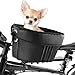 PASUNY 犬用自転車バスケット マウンテンバイク ショッピングバスケット ポータブル 猫と犬用キャリア 自転車フロントクロスバー用 スポンジライナー 安全ストラップ付き