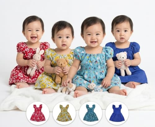 Image of EZ KID Baby Girl Regular Frock Pack of 4