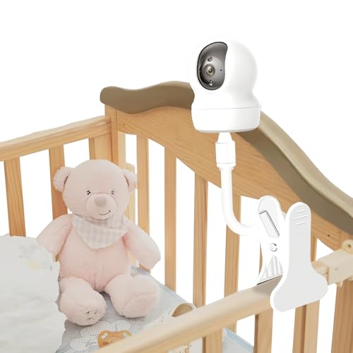 Soporte para Monitor de Bebé para HelloBaby HB65, HB6550, HB6558, HB66, HB248, Clip Ajustable para Cuna y Pared Multifunción Flexible para Monitor de Bebé, No Se Requieren Herramientas