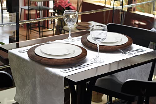 Alpha Living Home Farmhouse Wood Charger Plate,Wood Charger Plate Sets,Wood Chargers for Dinner Plates,Wood Placemats,Chargers for Dinner Plates,13 inch Wood Charger Plate - Pack of 2 - Walnut